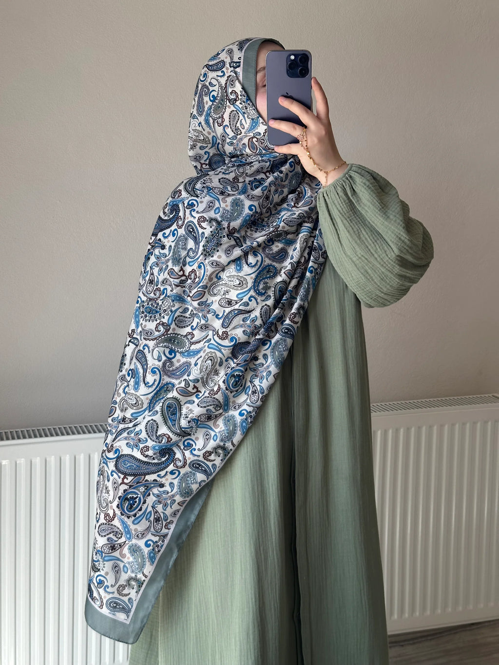 Muslin Dress with Patterned Shawl