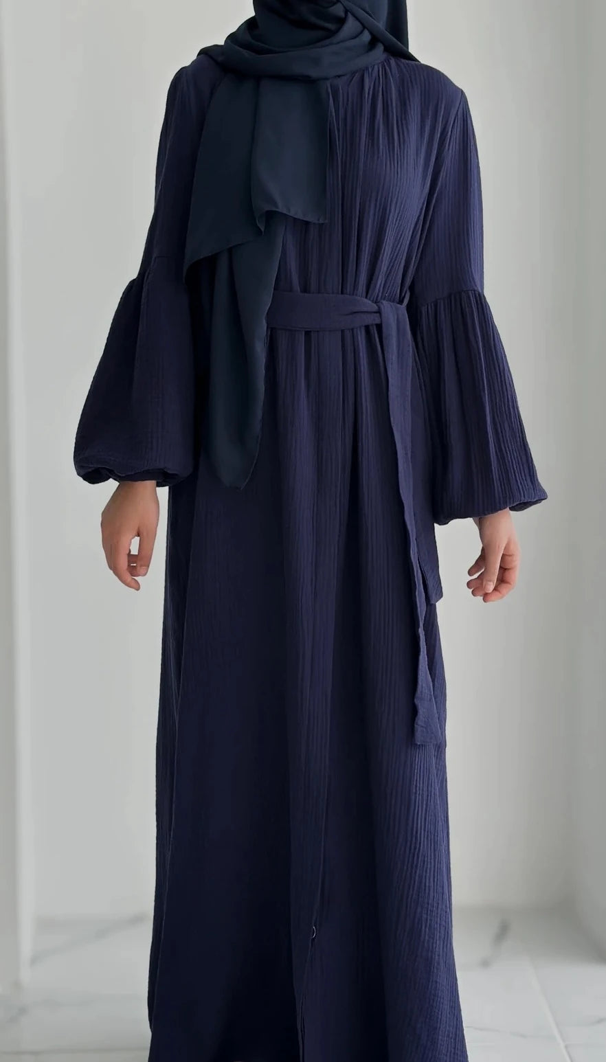 Muslin Dress with Patterned Shawl