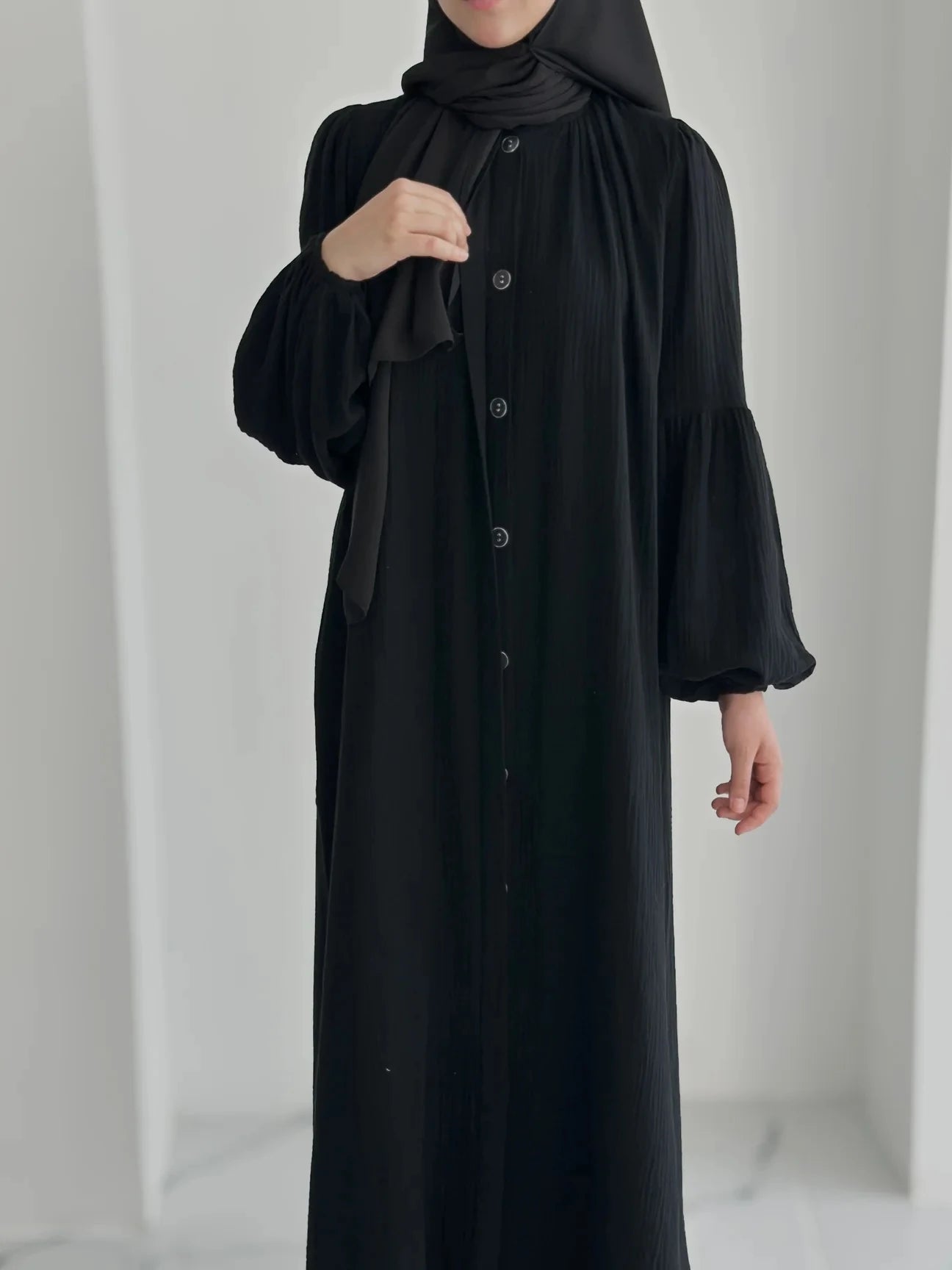 Muslin Dress with Patterned Shawl