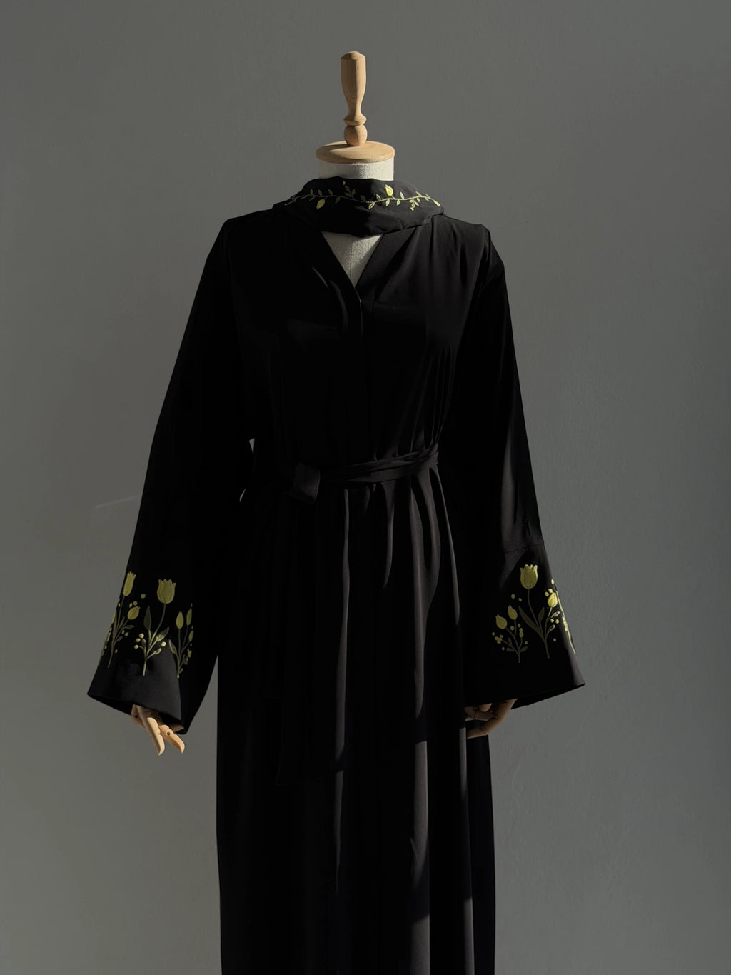 Embroidered Tulip Abaya + Shawl