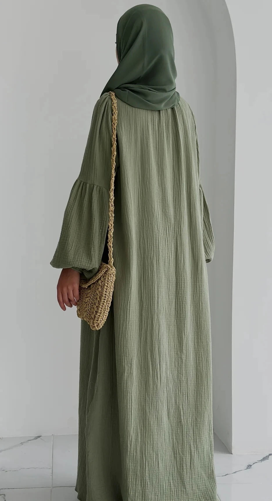 Muslin Dress with Patterned Shawl