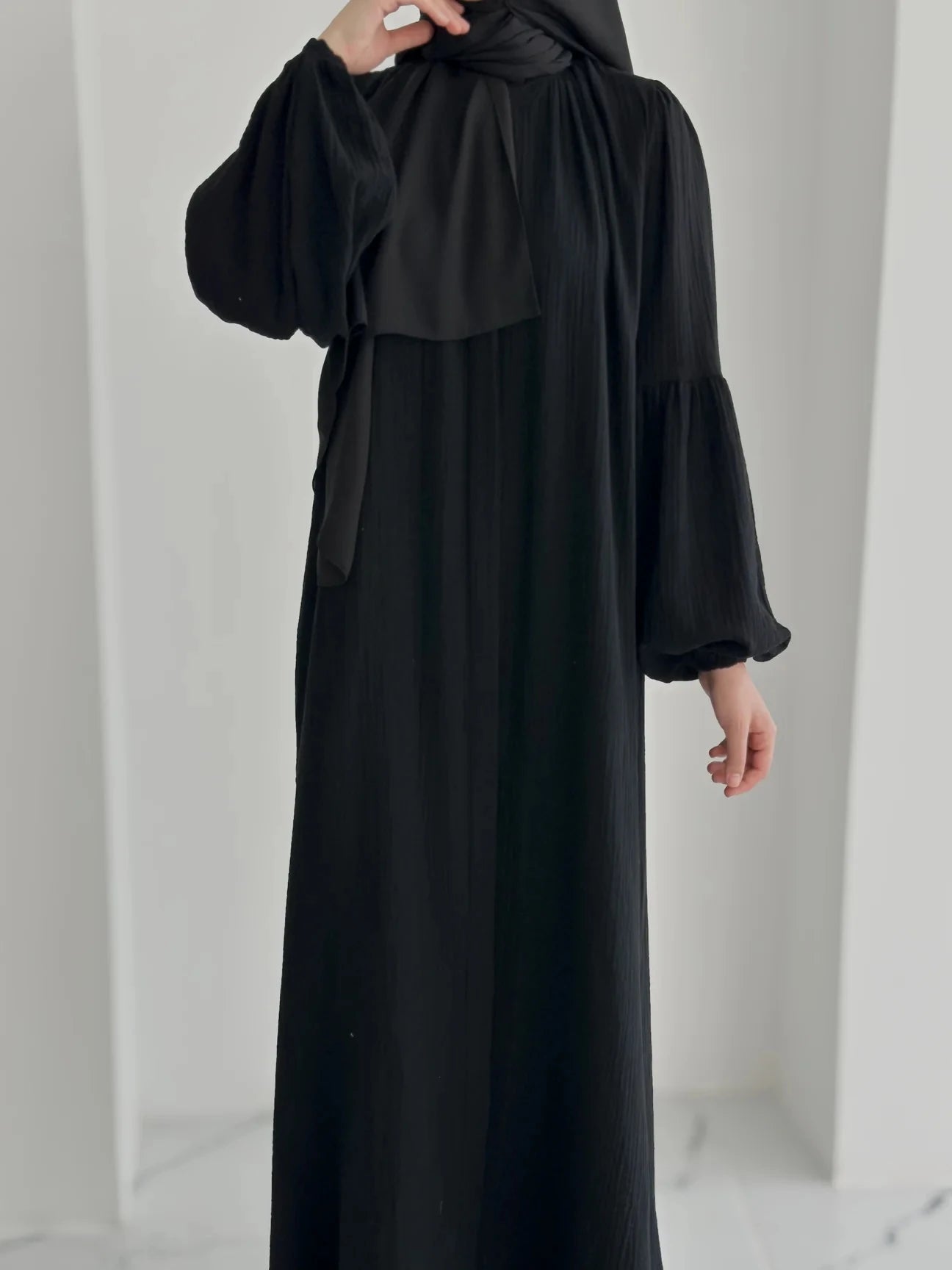 Muslin Dress with Patterned Shawl