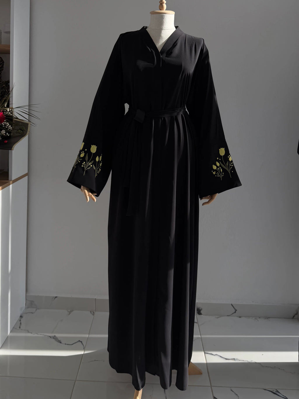 Embroidered Tulip Abaya + Shawl