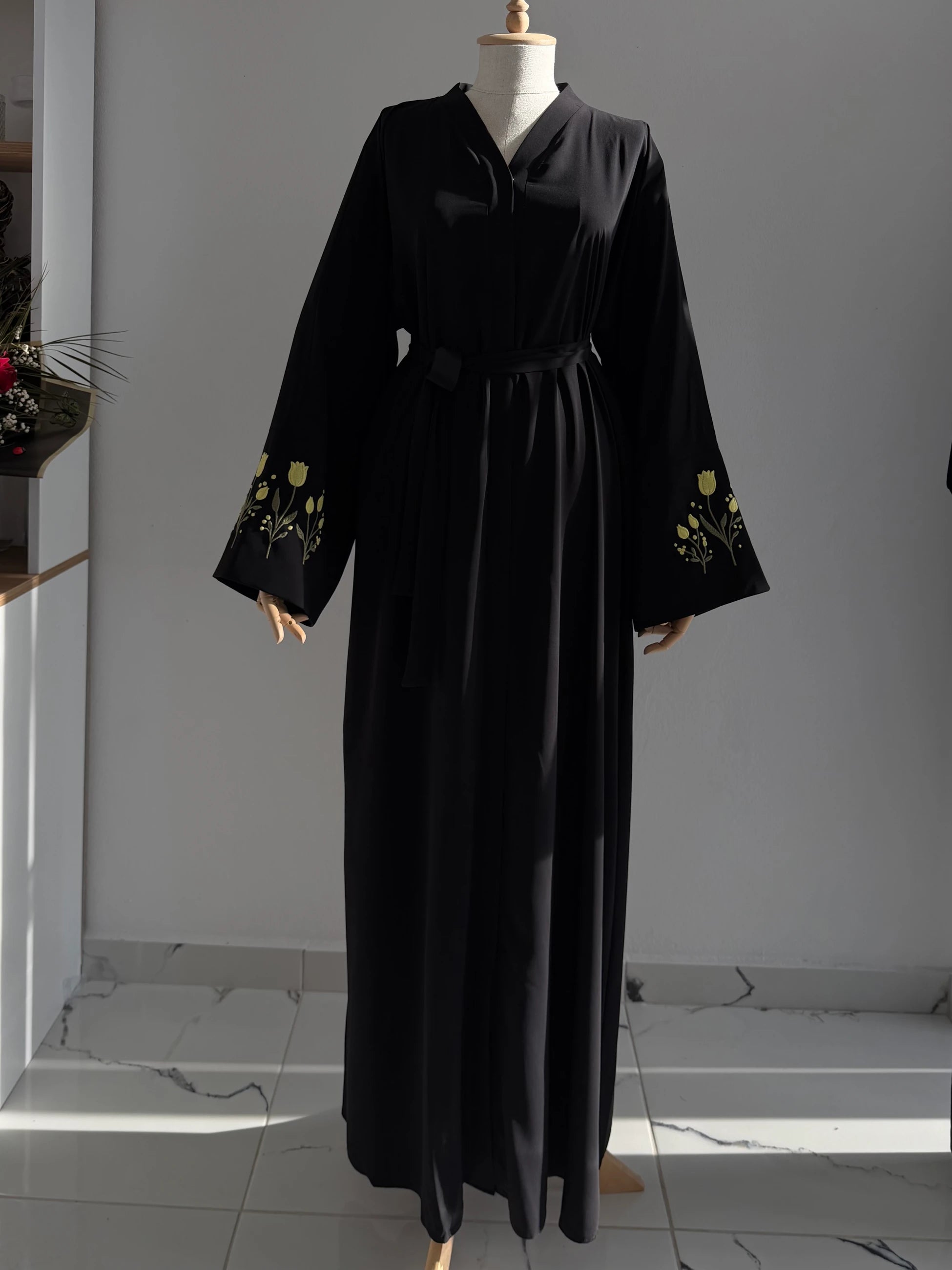Embroidered Tulip Abaya + Shawl