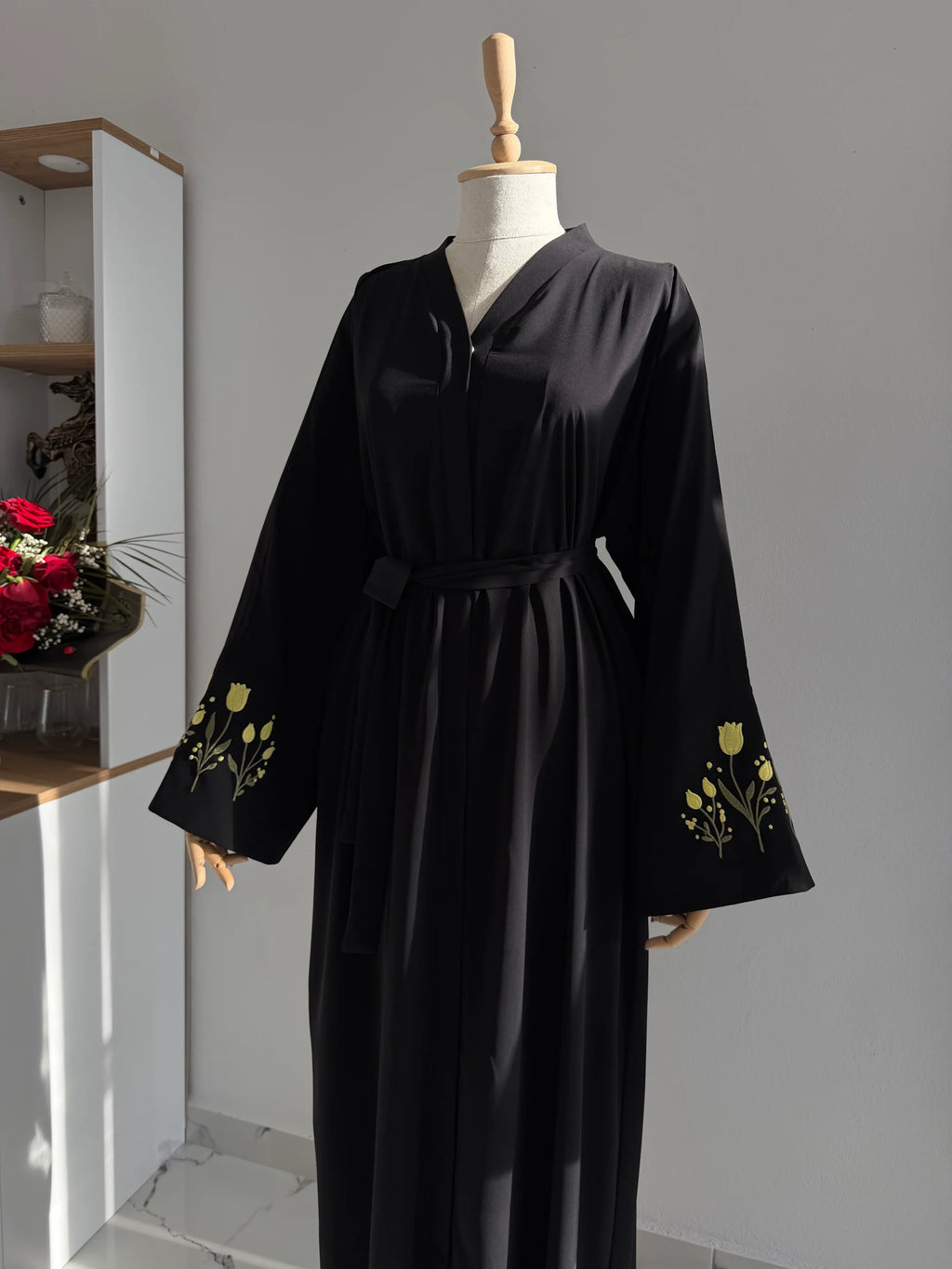 Embroidered Tulip Abaya + Shawl