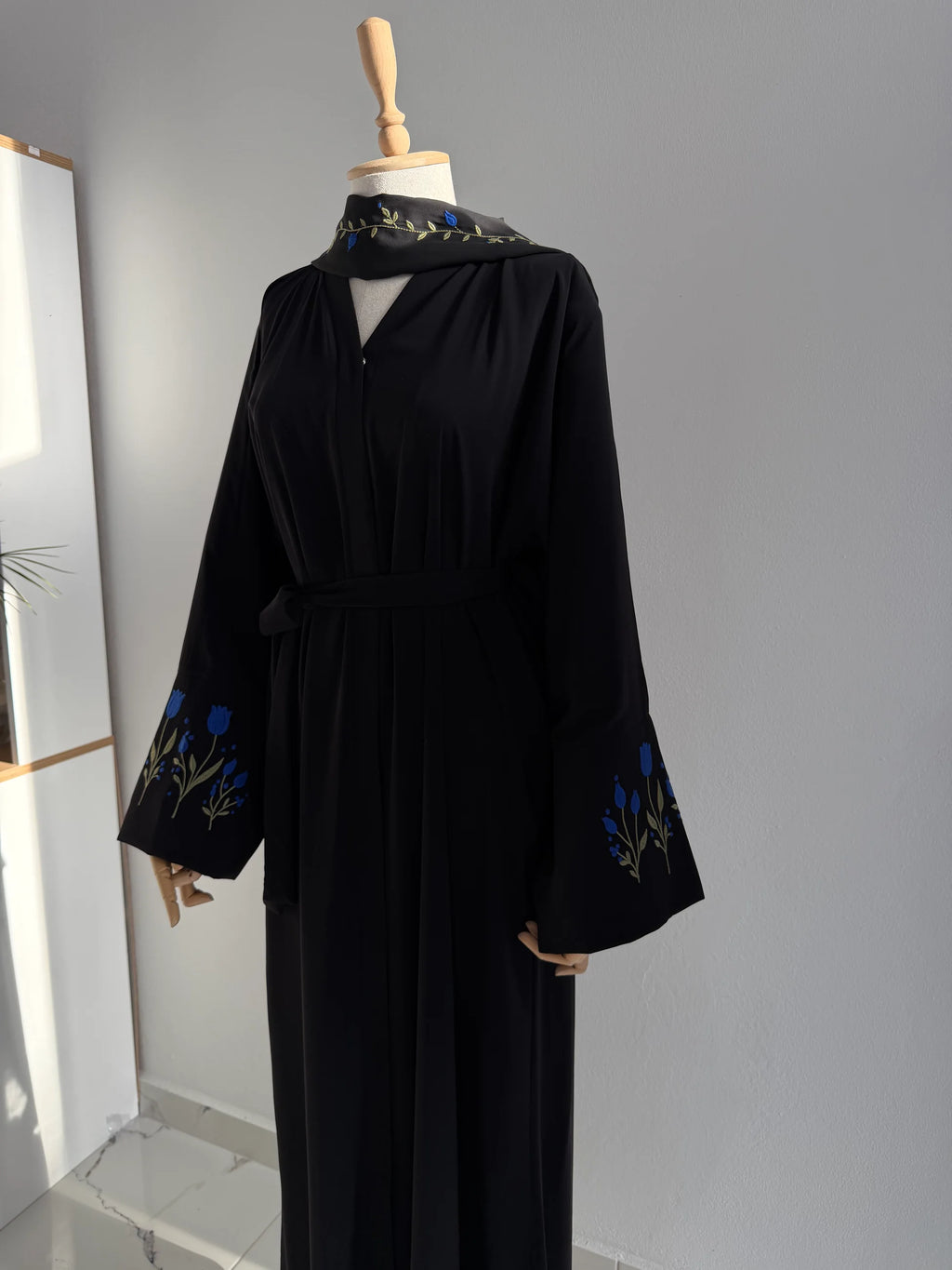 Embroidered Tulip Abaya + Shawl